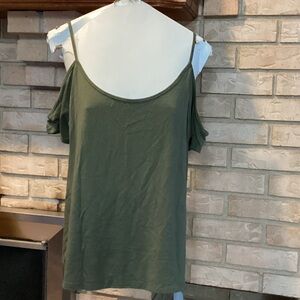 SO Women's Olive Green Camisole off the shoulder Top